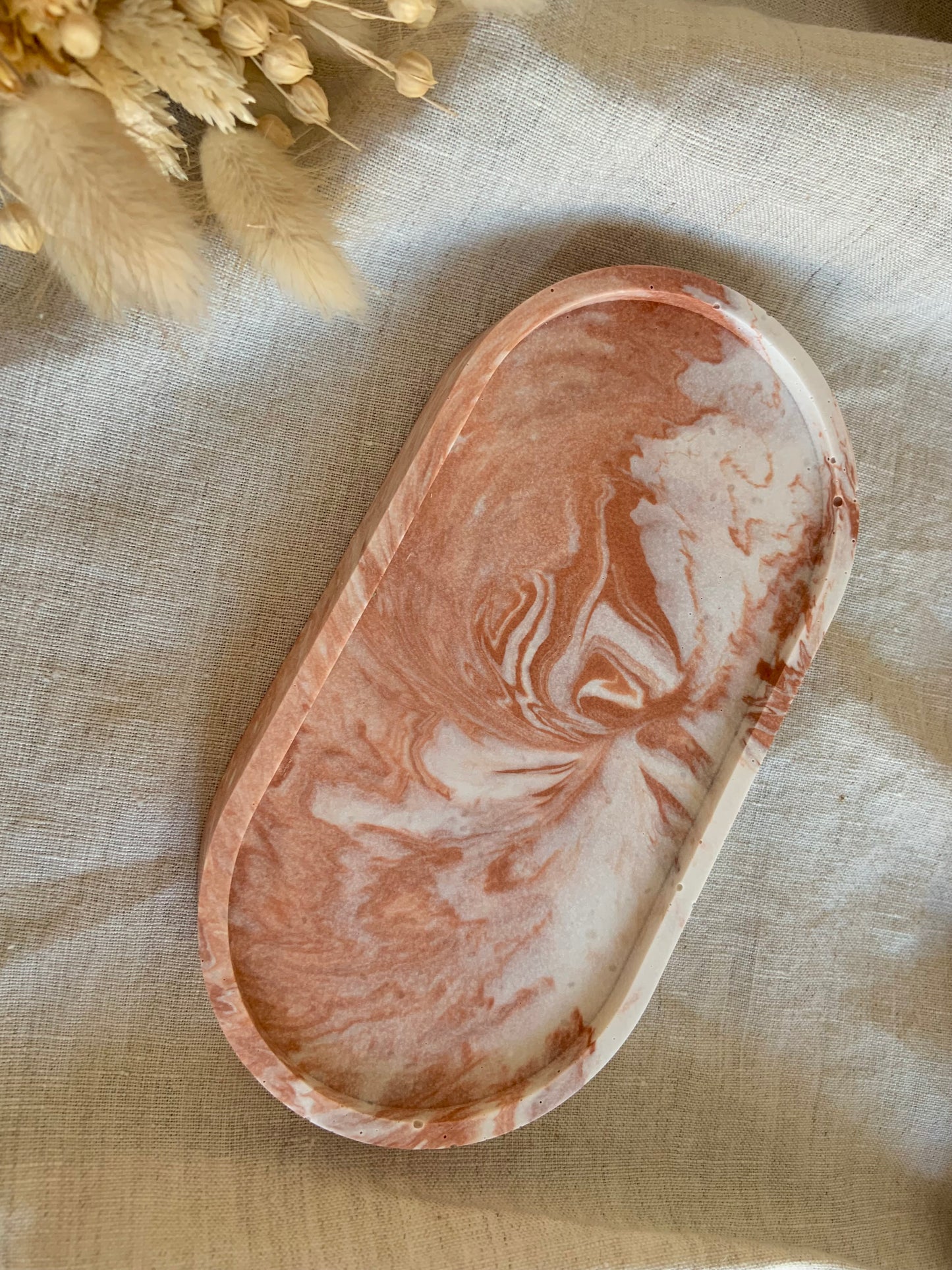 Vide poche ovale marbré